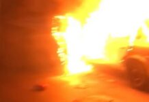 Incêndio destrói carro nas proximidades de escola no bairro Novo Aleixo, em Manaus